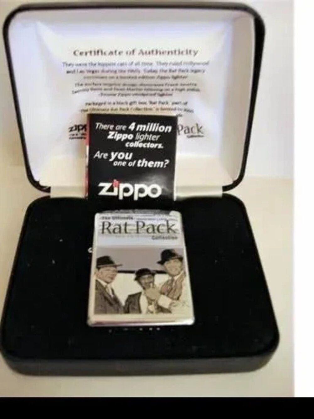 2004 Limited Edition Frank Sinatra Rat Pack Monochrome Zippo Lighter